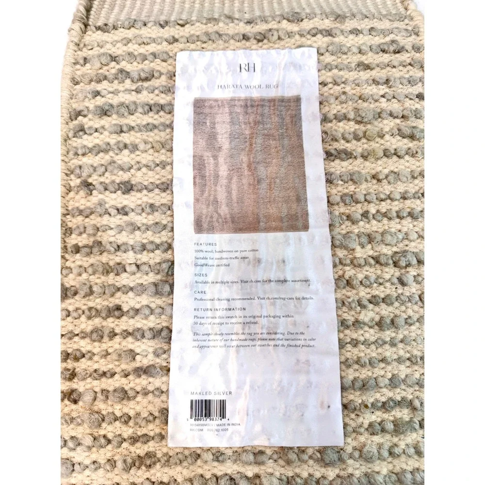 Restoration Hardware Wool Rug Swatch Lot Harata Hannan Moroccan 3pc Set Neutral